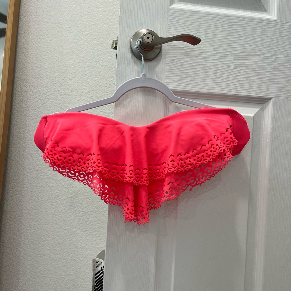 Neon pink swim top